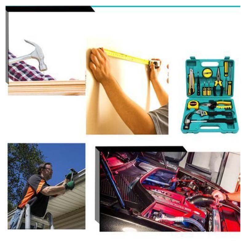 Hardware 13-in-1 Tools Repairing Kit – Complete Toolbox Set with Screwdrivers, Hammer, Pliers, Electric Pen, Ruler, Tape, Clamp & Accessories for Home Auto DIY Repairs