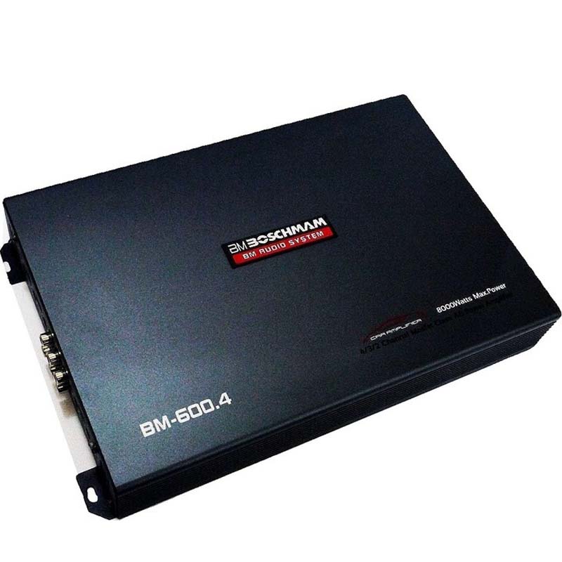 Boschmam 4 Channel Car Amplifier 8000W High Power MOSFET Booster | Powerful Bass & Clear Sound | 4×100W RMS Output | LPF/HPF Filters | Premium Car Audio Amplifier for Subwoofers & Speakers