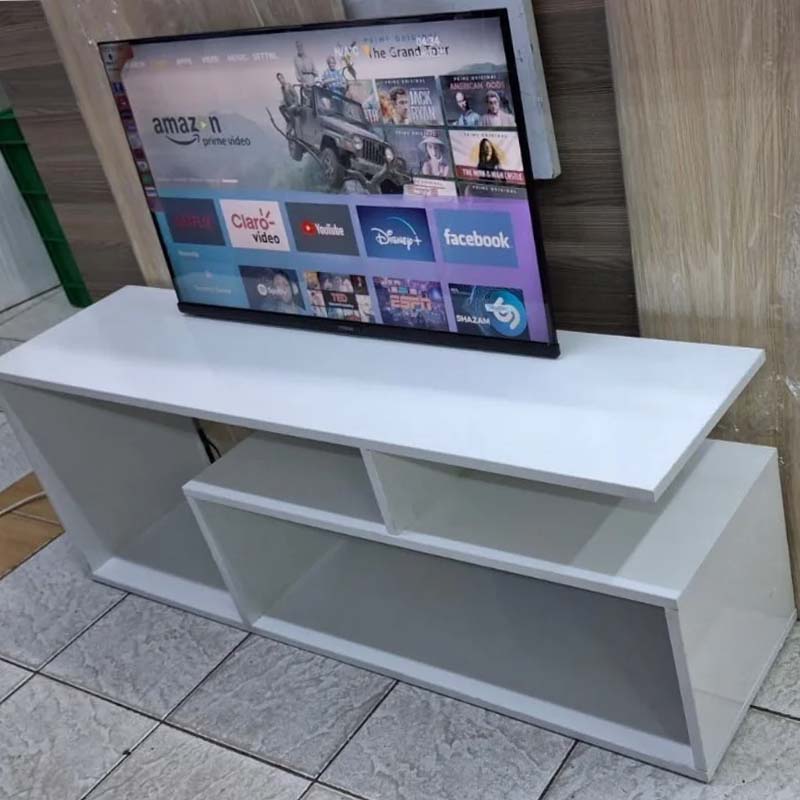 Mexico Modern TV Stand – Durable Engineered Wood TV Cabinet with Open Shelves, Storage Cabinets, Cable Management, Easy Assembly, Stylish Contemporary Living Room Furniture for All TV Sizes