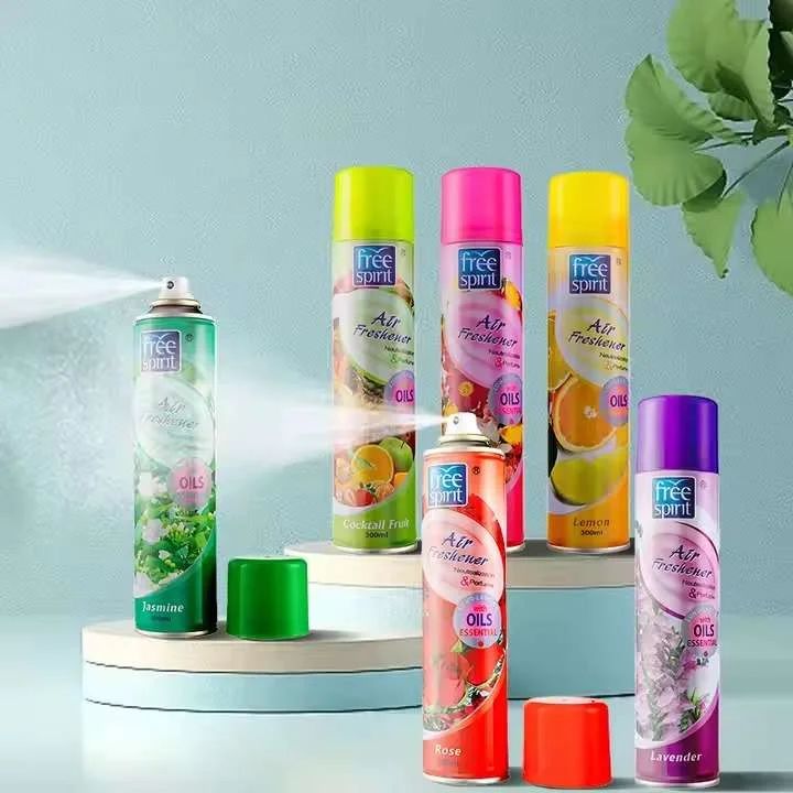 Free Spirit Air Freshener Spray 300ml Assorted Fragrances Jasmine Rose Lavender Lemon Long Lasting Room Home Office Car Toilet Odor Eliminator Aerosol Perfumed Spray