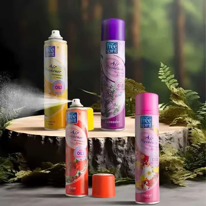 Free Spirit Air Freshener Spray 300ml Assorted Fragrances Jasmine Rose Lavender Lemon Long Lasting Room Home Office Car Toilet Odor Eliminator Aerosol Perfumed Spray