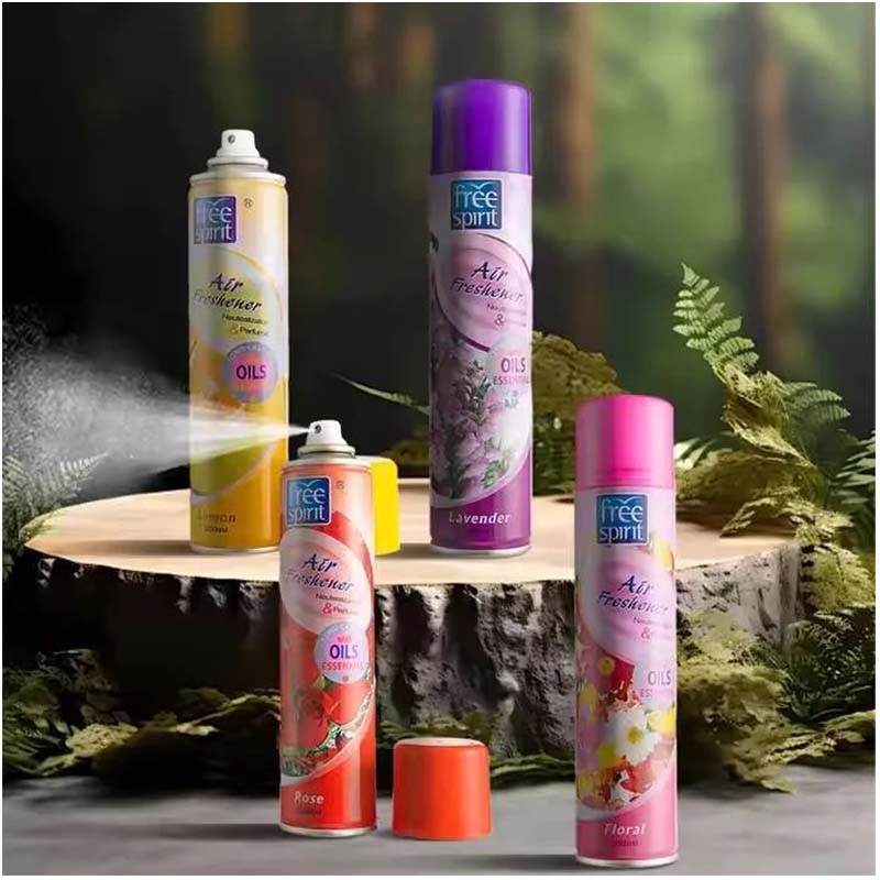 Free Spirit Air Freshener Spray 300ml Assorted Fragrances Jasmine Rose Lavender Lemon Long Lasting Room Home Office Car Toilet Odor Eliminator Aerosol Perfumed Spray
