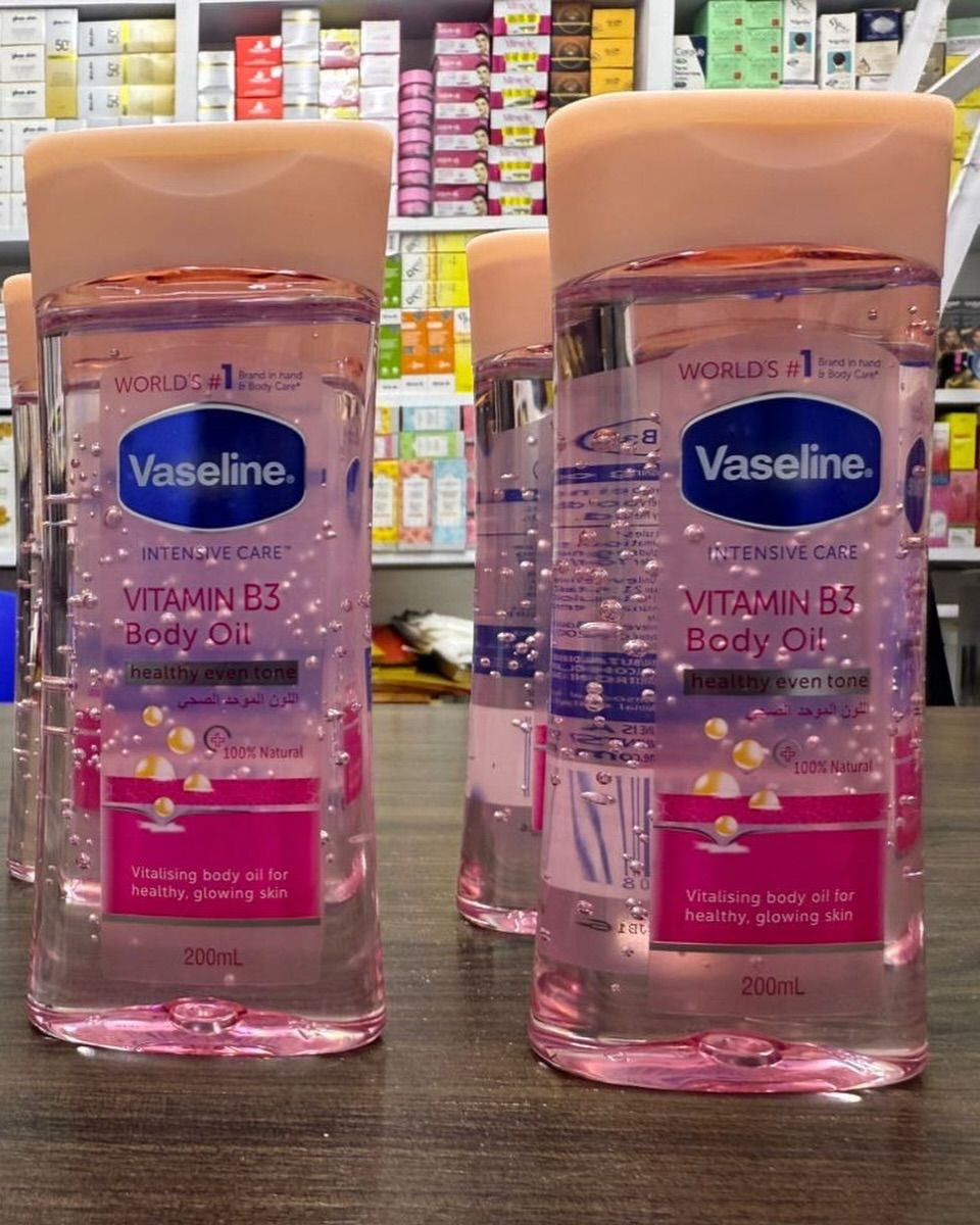 Vaseline 3 in 1 Combo Set Pink Lip Balm + Gluta Hya Dewy Radiance Lotion + Vitamin B3 Body Oil Hydrating Brightening Smooth Glowing Skin Moisturizing Daily Care Bundle Offer