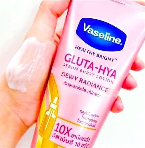 Vaseline 3 in 1 Body Care Combo Brightening Lotion 725ml + Body Oil 200ml + Gluta Hya Dewy Radiance Serum 300ml Hydrating Smooth Glowing Skin Moisturizing Bundle Offer