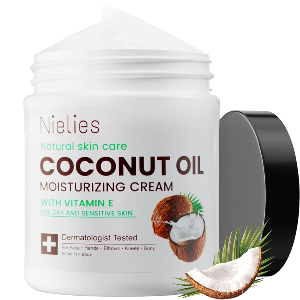 Natural Coconut Oil Body Cream 300g – Deep Moisturizing Skin Care Lotion, Hydrating & Nourishing Cream for Dry Skin, Smooth & Soft Glow Body Moisturizer
