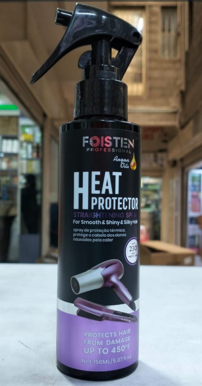 Foisten Professional Heat Protector Spray 150Ml Thermal Protection Mist With Argan Oil Keratin Vitamins Frizz Control Shine Enhancer Smooth Silky Hair Heat Styling Shield Guard Spray