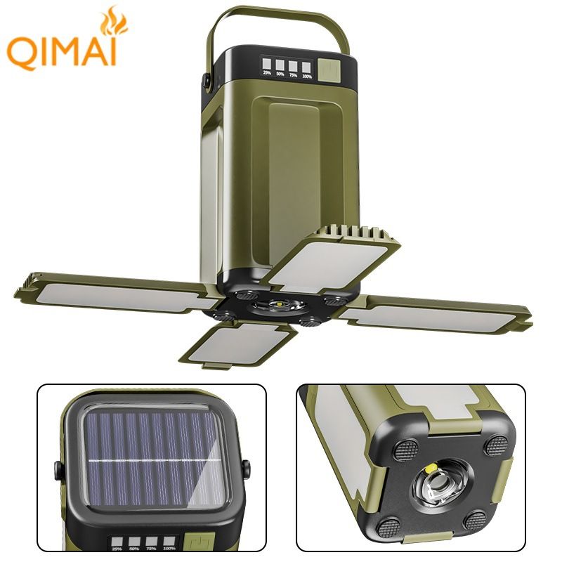 Camping lantern 2000mAh solar rechargeable LED light, suitable for power outages, 3 lighting modes camping light, suitable for fishing/hurricane/emergency situations, essential camping item