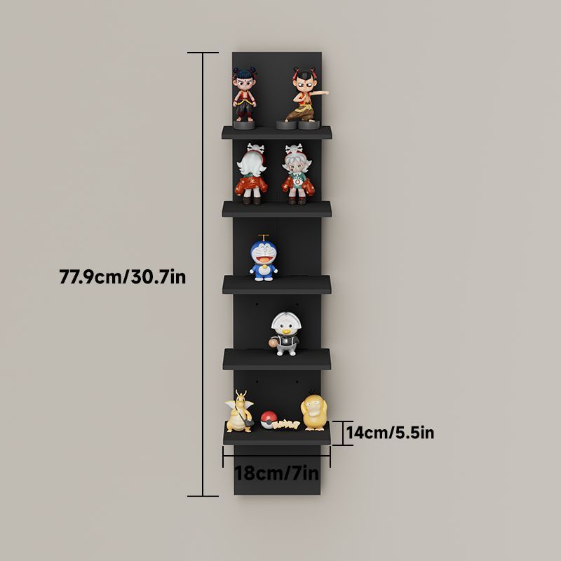 5-layer wooden floating shelf decoration wooden shelf wall mounted storage shelf bookshelf suitable for princess room, daycare, family bedroom, office, farmhouse, rural corner decoration