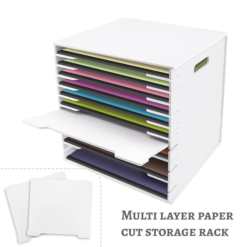 File Organizer for Desk - 6/12/15 Tier Wide Document Holder, Letter Mail Tray Storage Rack, File Sorter Organizer, Paper Storage Holder, Desktop Organizer for Home Office School, White