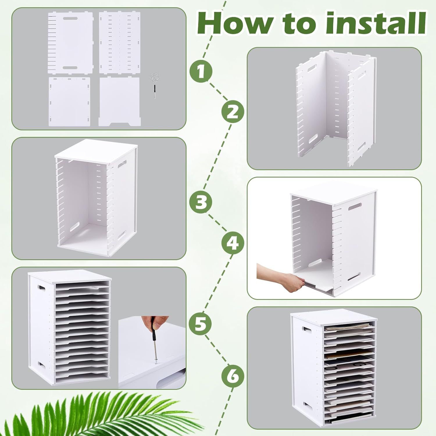 File Organizer for Desk - 6/12/15 Tier Wide Document Holder, Letter Mail Tray Storage Rack, File Sorter Organizer, Paper Storage Holder, Desktop Organizer for Home Office School, White