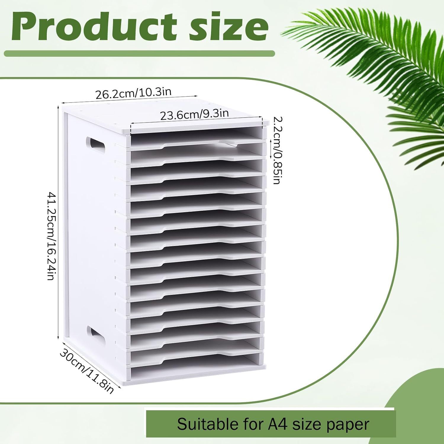 File Organizer for Desk - 6/12/15 Tier Wide Document Holder, Letter Mail Tray Storage Rack, File Sorter Organizer, Paper Storage Holder, Desktop Organizer for Home Office School, White