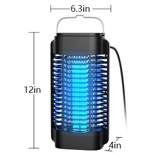 Bug Zapper Outdoor Indoor Waterproof Electric Mosquito Lamp Fly Zapper Killer Effective 4200V Plug in for Home Patio Office Courtyard