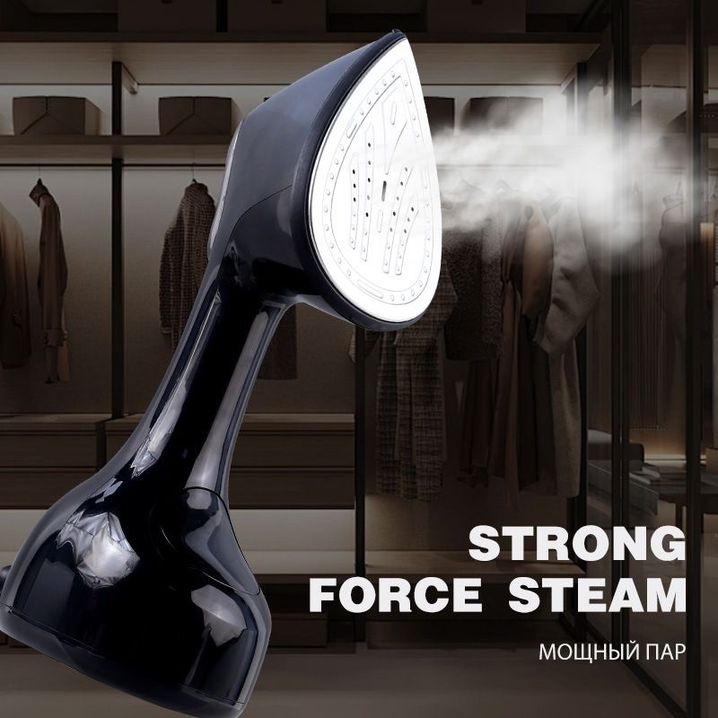 Steam iron with fast heating ceramic coated base plate, 2000W precise thermostat dial, self-cleaning, water tank for ironing household clothes, blue