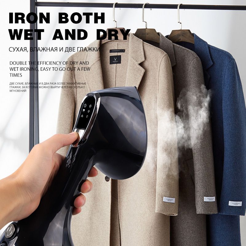 Steam iron with fast heating ceramic coated base plate, 2000W precise thermostat dial, self-cleaning, water tank for ironing household clothes, blue