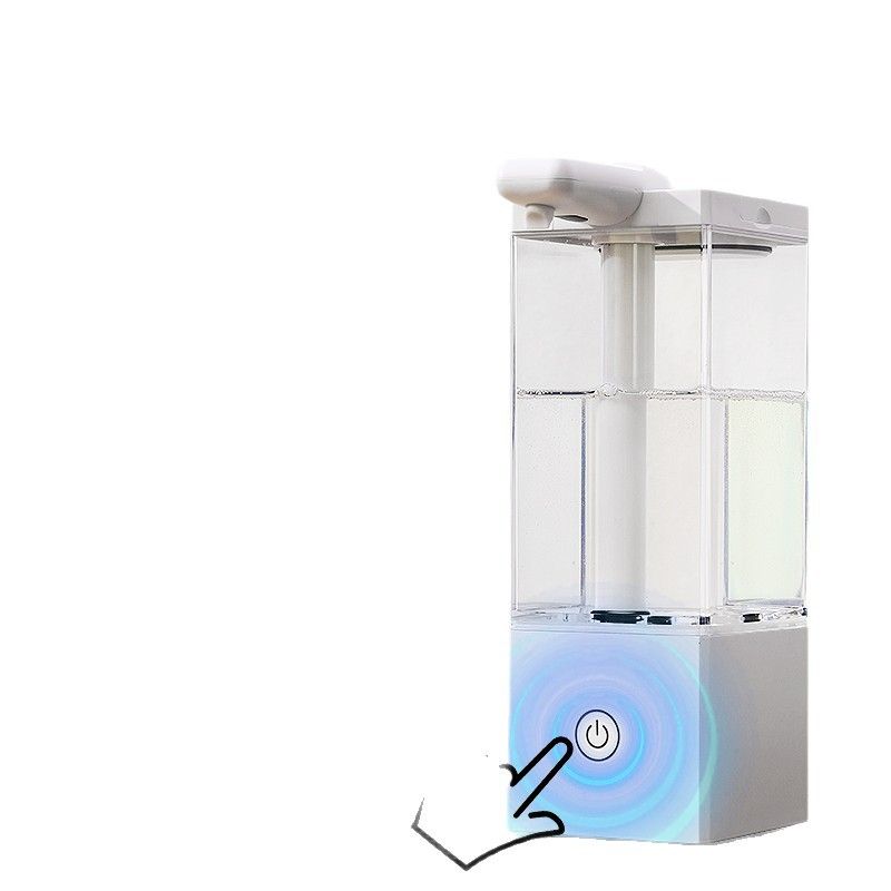 Automatic liquid soap dispenser, contactless USB rechargeable smart hand soap dispenser, 3-level adjustable, physically button operated, wall mounted bathroom kitchen dishwashing soap