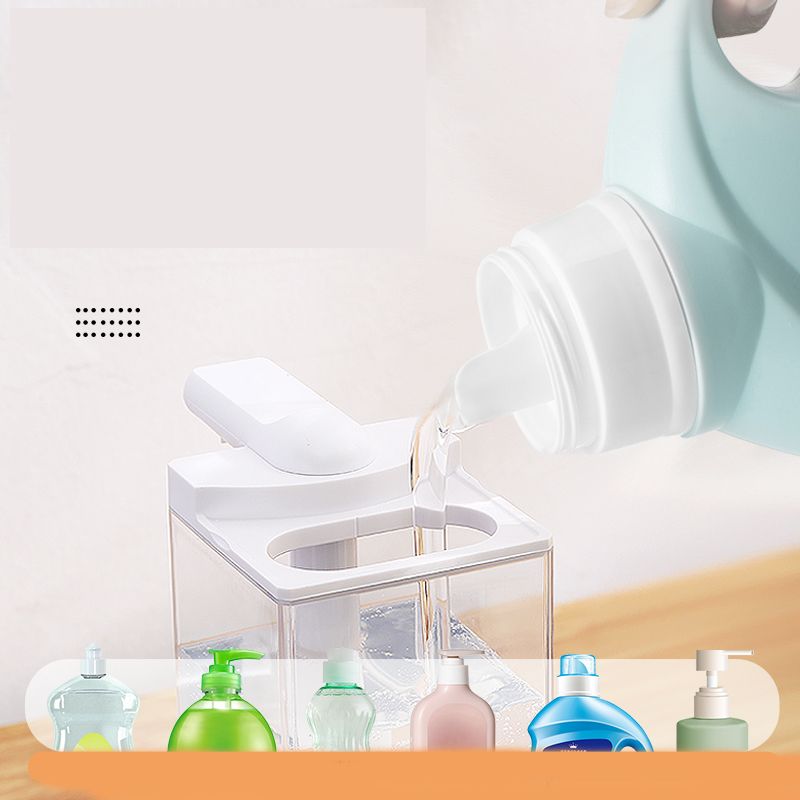 Automatic liquid soap dispenser, contactless USB rechargeable smart hand soap dispenser, 3-level adjustable, physically button operated, wall mounted bathroom kitchen dishwashing soap