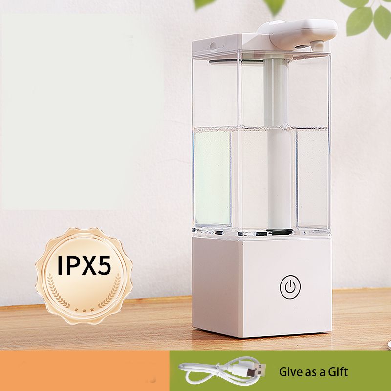 Automatic liquid soap dispenser, contactless USB rechargeable smart hand soap dispenser, 3-level adjustable, physically button operated, wall mounted bathroom kitchen dishwashing soap