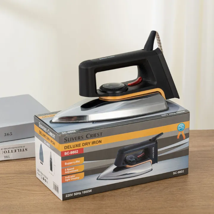 Iron Steamer for Clothes, Stainless Steel Soleplate Steam Iron, Microsteam Holes, 1000Watts, Lightweight, Auto-off, Black