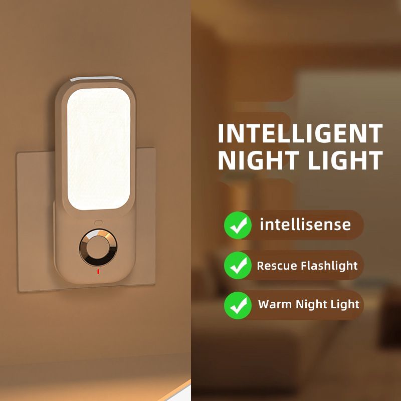 Motion Activated Night Light,Nightlights with Light Sensors Dual Color Modes 4000K White Light/3000K Warm Light Adhesive Installation for Bedroom, Kitchen, Stairs, Hallway,Garage