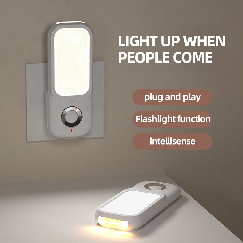 Motion Activated Night Light,Nightlights with Light Sensors Dual Color Modes 4000K White Light/3000K Warm Light Adhesive Installation for Bedroom, Kitchen, Stairs, Hallway,Garage