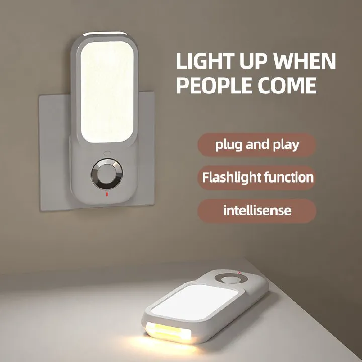 Motion Activated Night Light,Nightlights with Light Sensors Dual Color Modes 4000K White Light/3000K Warm Light Adhesive Installation for Bedroom, Kitchen, Stairs, Hallway,Garage