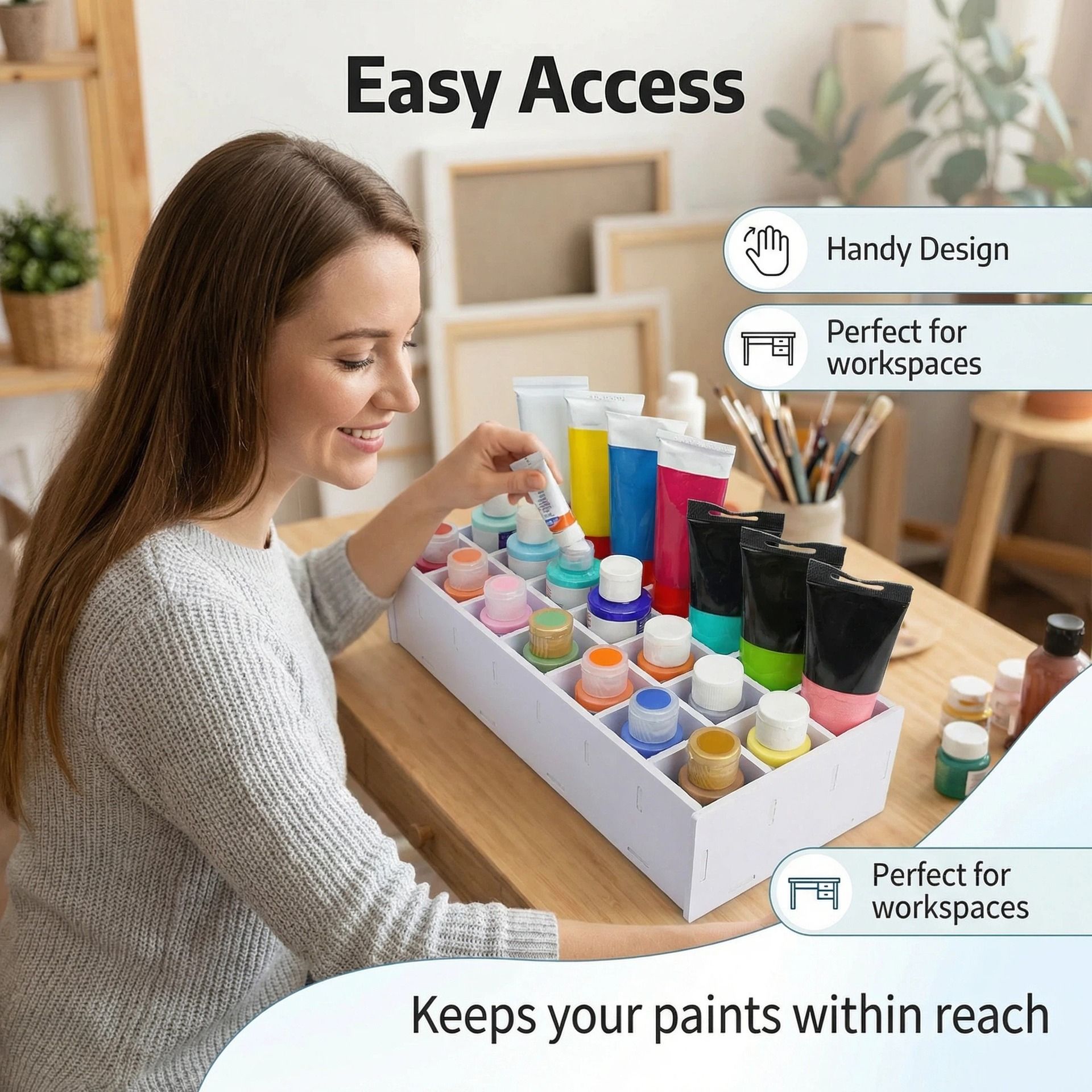 Wooden Desktop Storage Box Mobile Phone Management Storage Box Creative Desktop Office Meeting Finishing Grid Multi Cell Phone Rack Display (New 21)