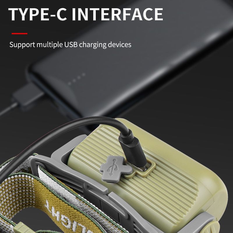 Rechargeable headlights, 400 high lumen ultra bright dimming headlights flashlight, spotlight and floodlight, suitable for camping, hiking, running, fishing