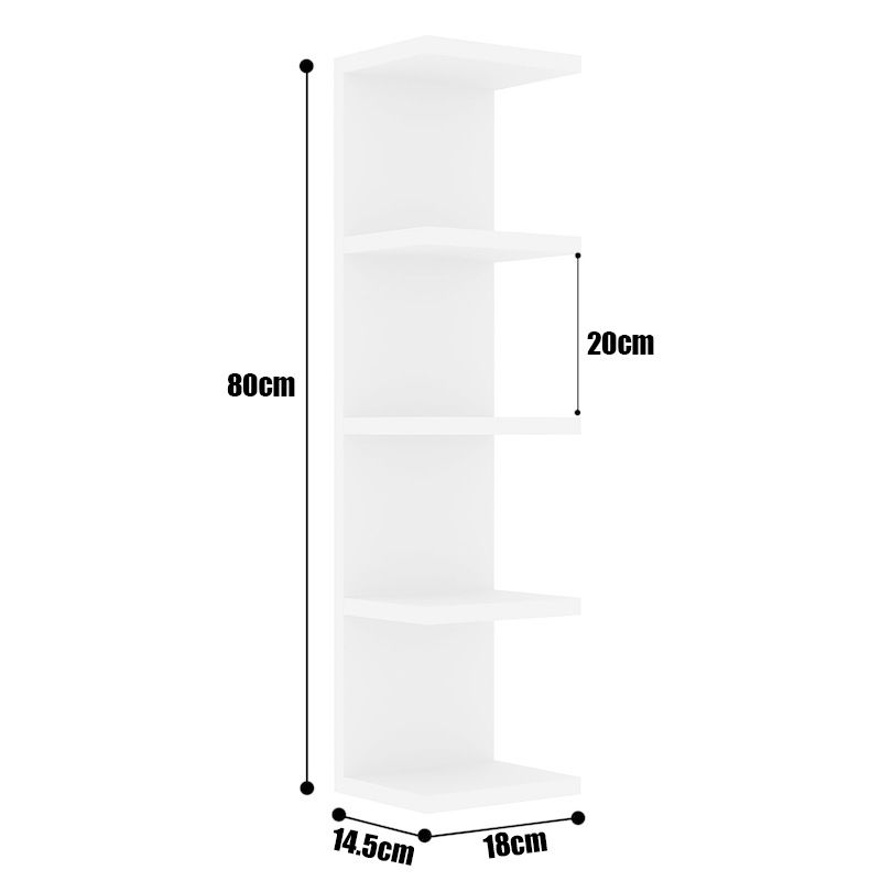 5 Tier Wall Shelf Unit, Small White Vertical Floating Shelf-Narrow Decorative Wall Mount Modern Wall Decor Shelves for Bedrooms, Living Rooms