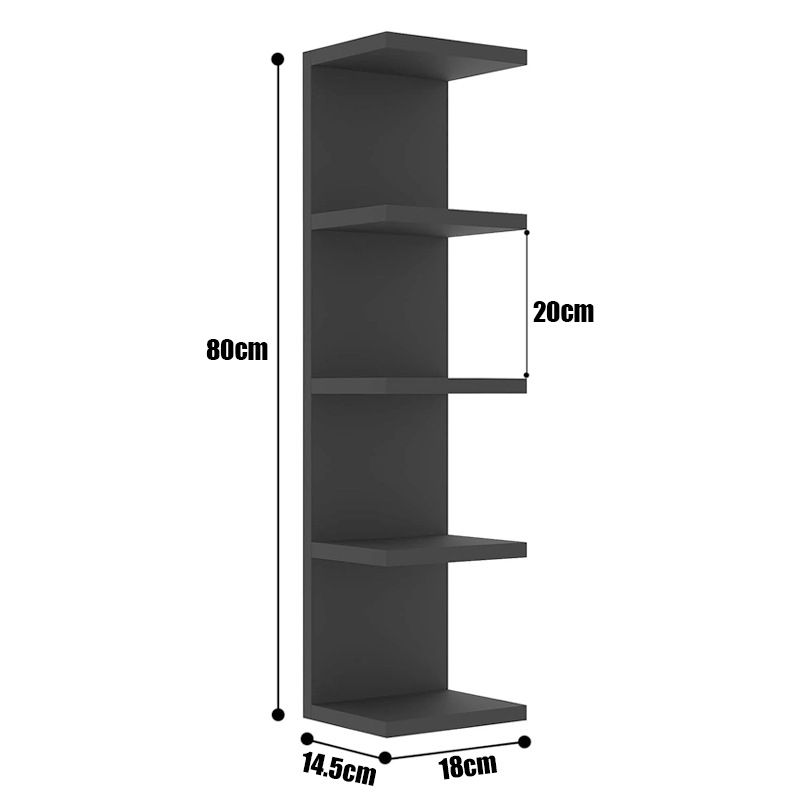 5 Tier Wall Shelf Unit, Small White Vertical Floating Shelf-Narrow Decorative Wall Mount Modern Wall Decor Shelves for Bedrooms, Living Rooms