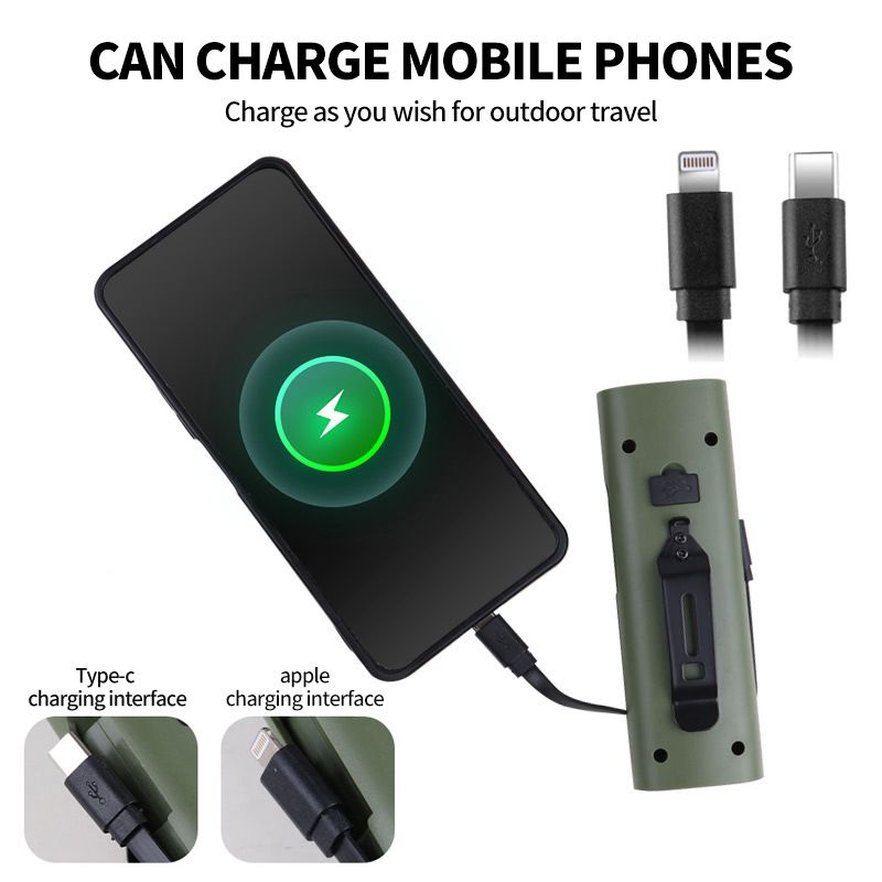 Multi functional power bank LED bicycle light with built-in data cable, outdoor cycling strong light