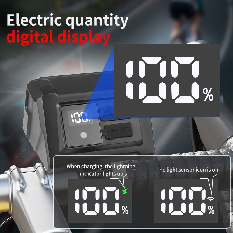 600 lumens ultra bright bicycle light, 5 modes rechargeable bicycle light with side lights at the front and rear, IP4 waterproof bicycle front light, suitable for daytime/nighttime cycling safety