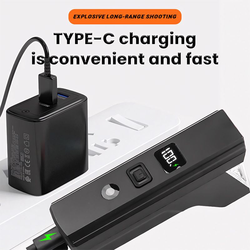 Super bright bicycle light 600 lumens C-type rechargeable bicycle headlight LED IPX4 waterproof bicycle headlight 54 modes aluminum alloy bicycle light suitable for night riding