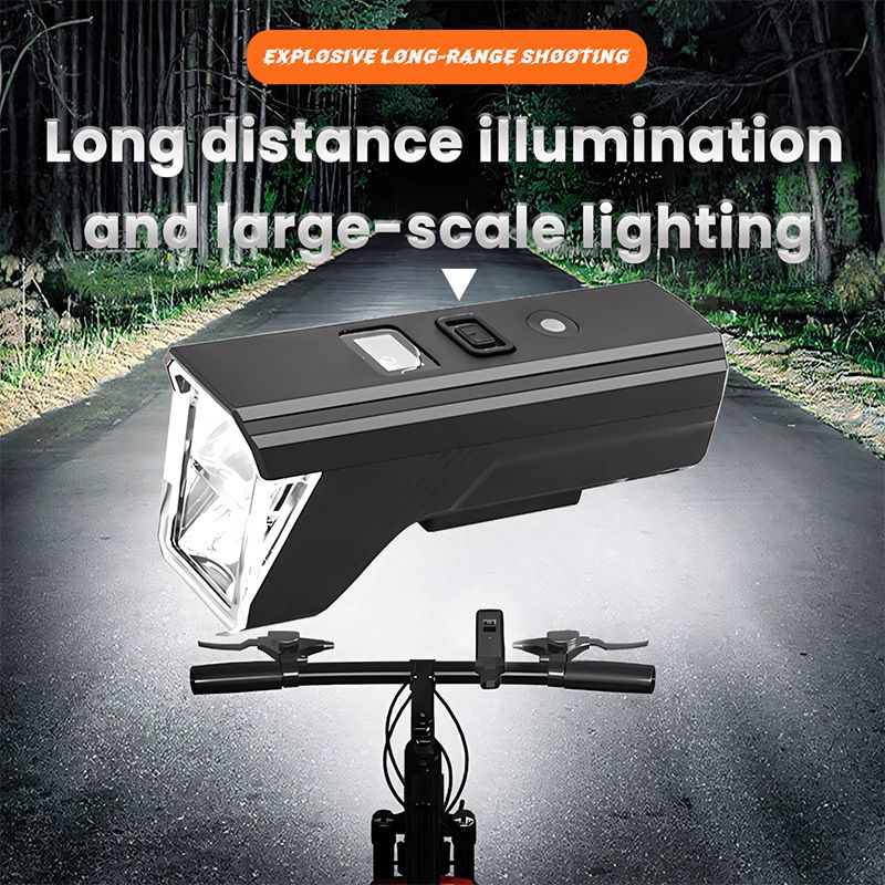 Super bright bicycle light 600 lumens C-type rechargeable bicycle headlight LED IPX4 waterproof bicycle headlight 54 modes aluminum alloy bicycle light suitable for night riding
