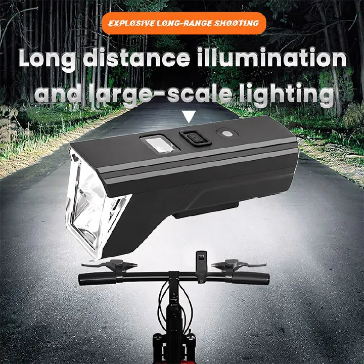 Super bright bicycle light 600 lumens C-type rechargeable bicycle headlight LED IPX4 waterproof bicycle headlight 54 modes aluminum alloy bicycle light suitable for night riding