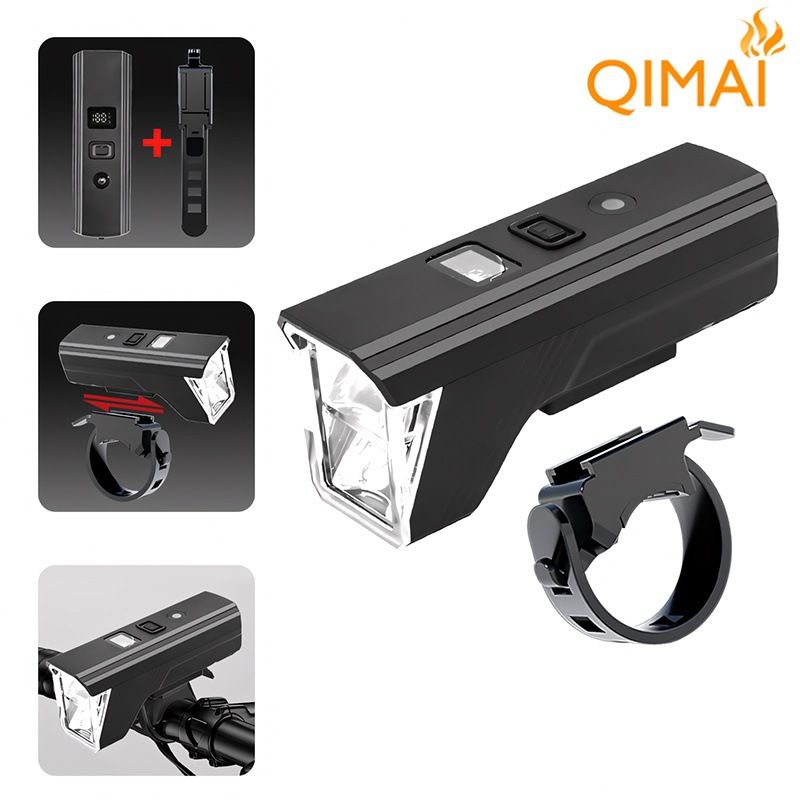 Super bright bicycle light 600 lumens C-type rechargeable bicycle headlight LED IPX4 waterproof bicycle headlight 54 modes aluminum alloy bicycle light suitable for night riding