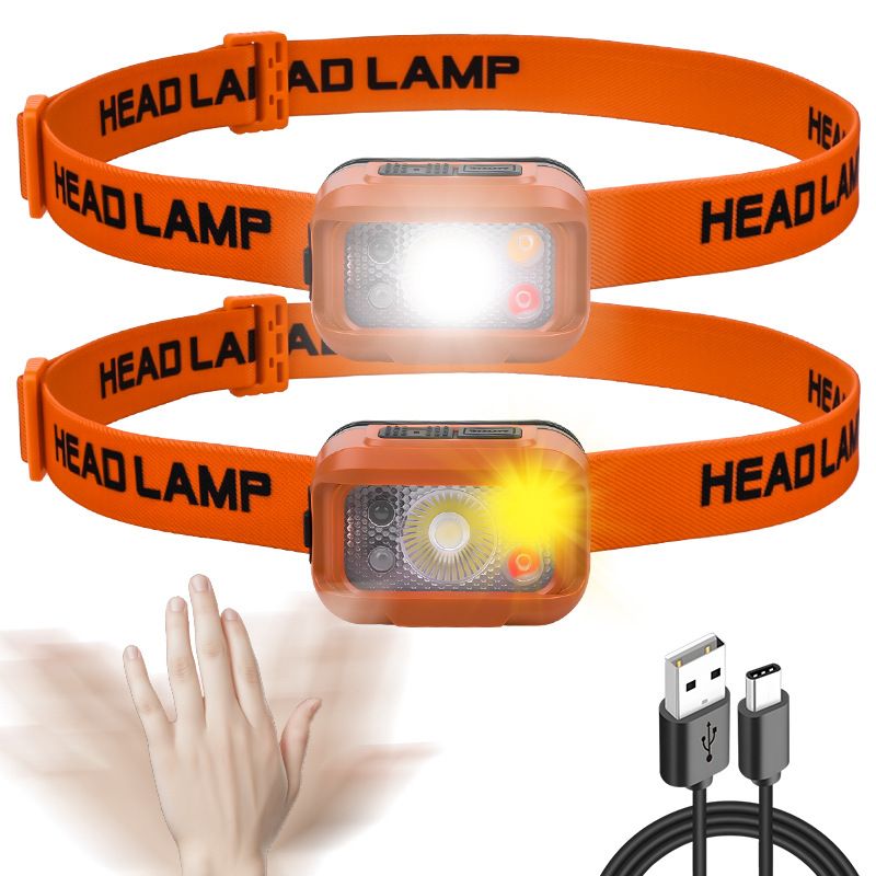800 lumens LED headlights with long battery life, lithium battery for outdoor night fishing and running, lightweight sensor head mounted lighting headlights