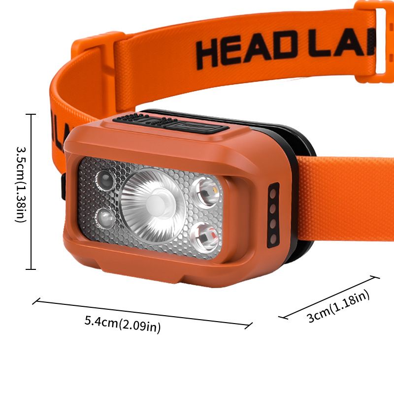 800 lumens LED headlights with long battery life, lithium battery for outdoor night fishing and running, lightweight sensor head mounted lighting headlights