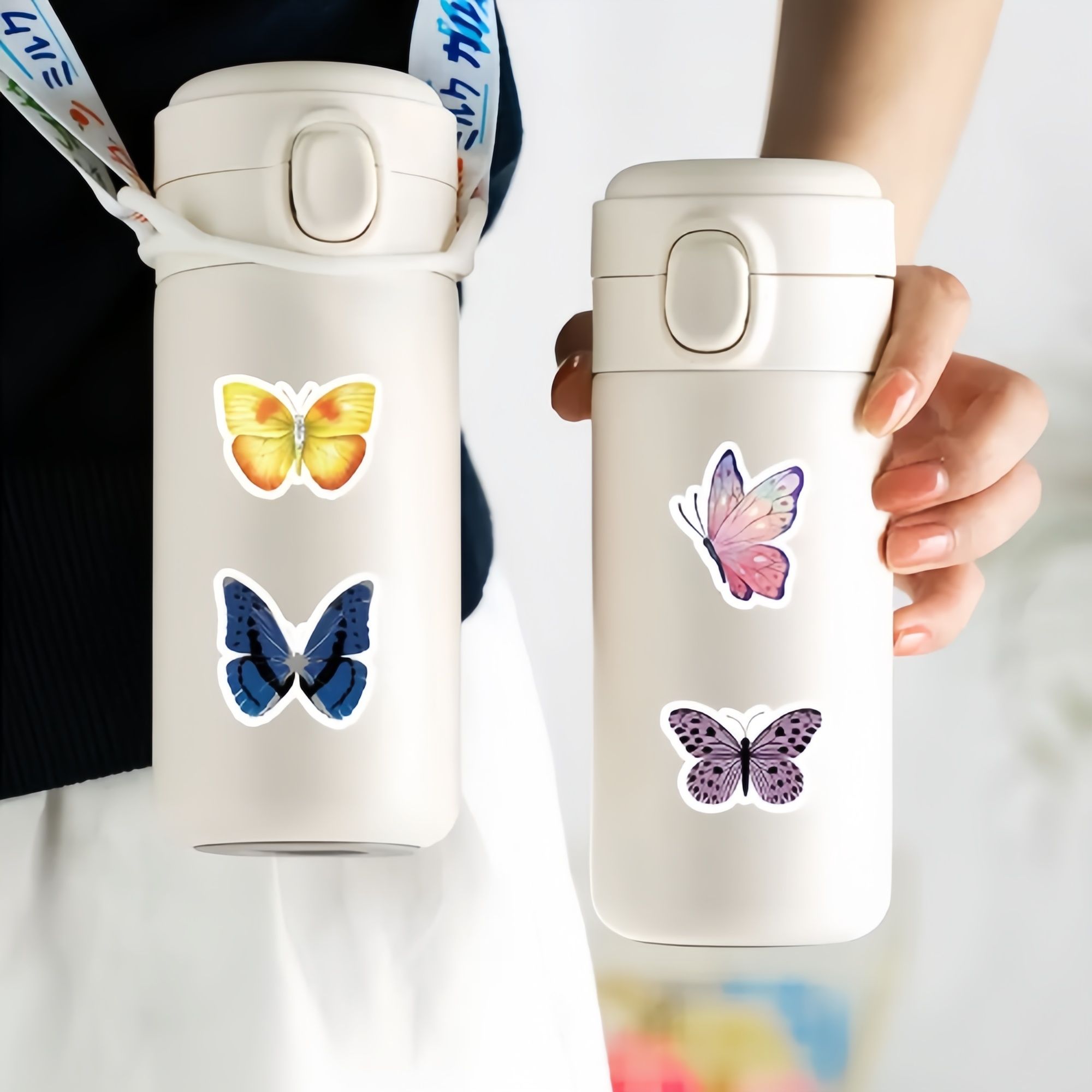 50PCS Stylish Universal DIY Butterfly Stickers Boho Graffiti Stickers for DIY Luggage Laptops Skateboards Motorcycle Bikes Suitcase Decals Graffiti Stickers