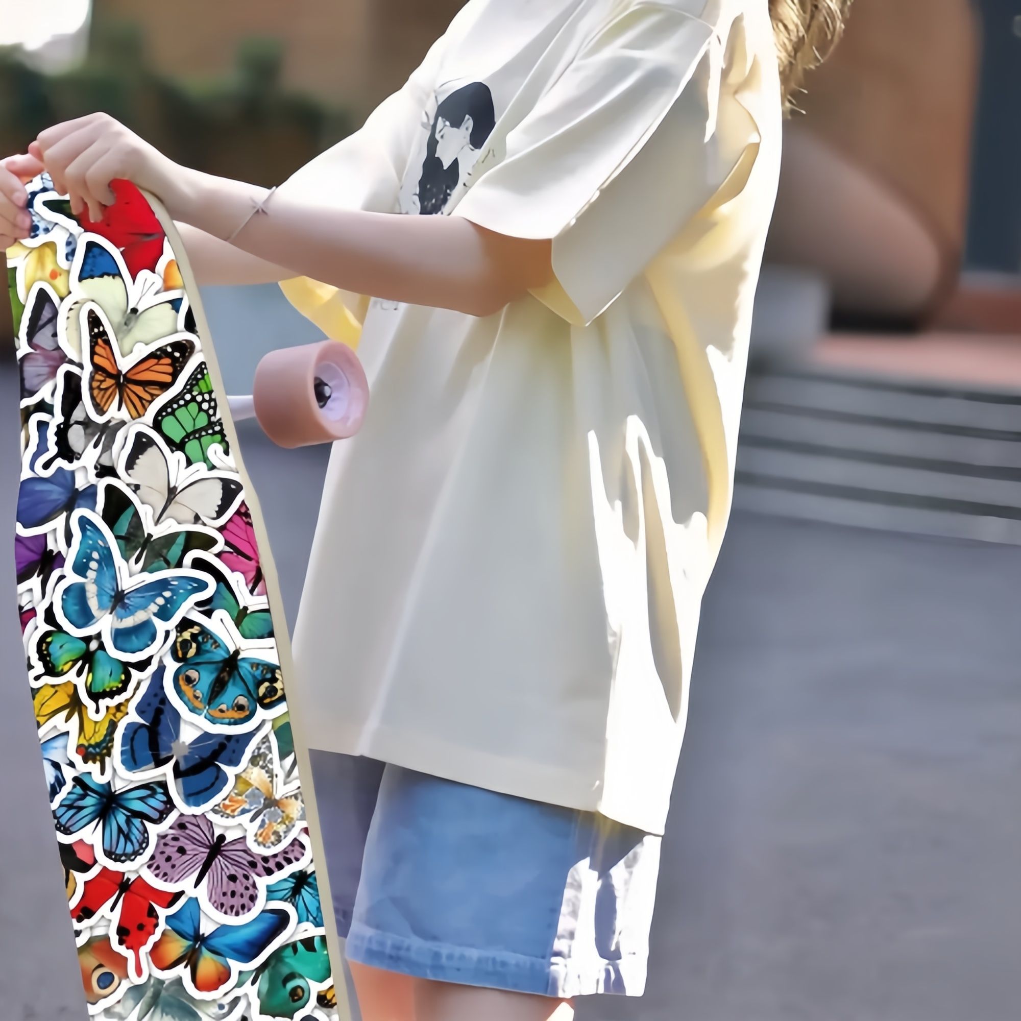 50PCS Stylish Universal DIY Butterfly Stickers Boho Graffiti Stickers for DIY Luggage Laptops Skateboards Motorcycle Bikes Suitcase Decals Graffiti Stickers