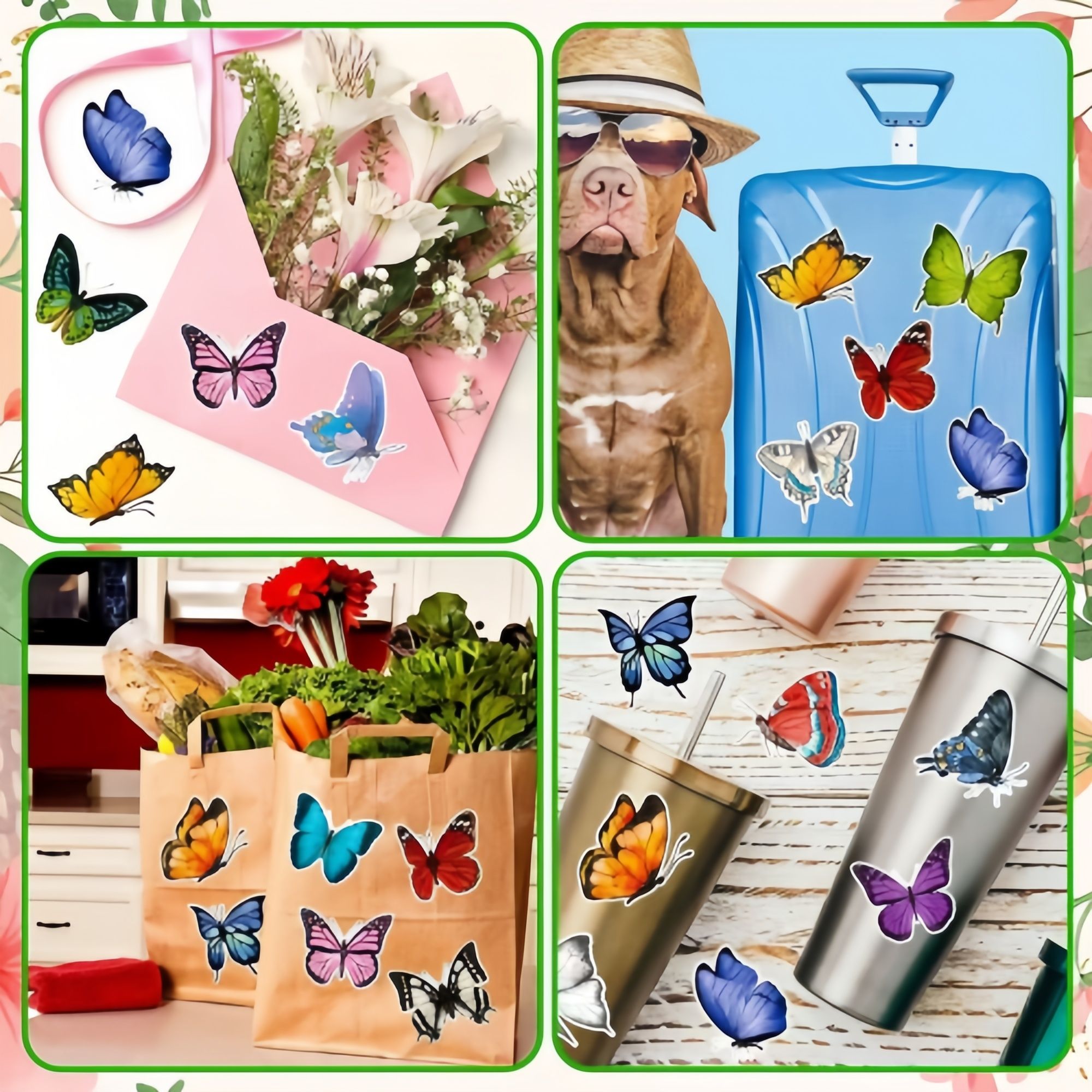 50PCS Stylish Universal DIY Butterfly Stickers Boho Graffiti Stickers for DIY Luggage Laptops Skateboards Motorcycle Bikes Suitcase Decals Graffiti Stickers