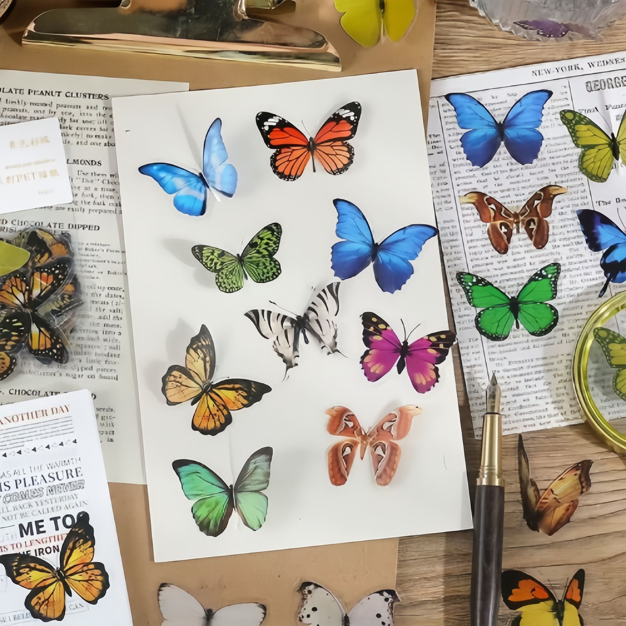 50PCS Stylish Universal DIY Butterfly Stickers Boho Graffiti Stickers for DIY Luggage Laptops Skateboards Motorcycle Bikes Suitcase Decals Graffiti Stickers