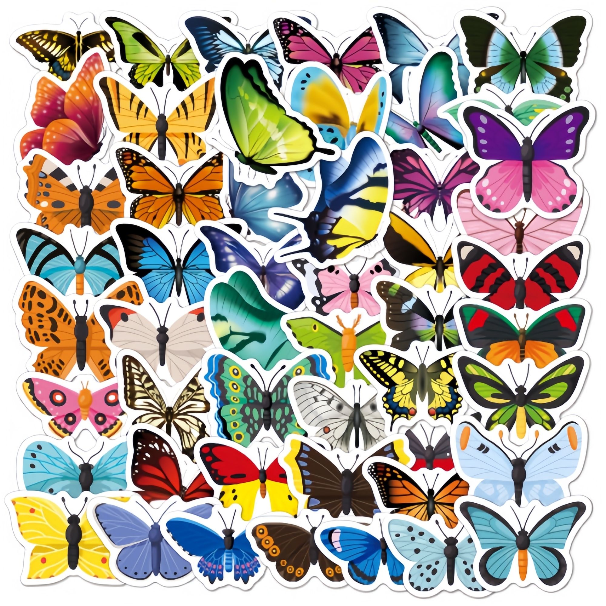 50PCS Stylish Universal DIY Butterfly Stickers Boho Graffiti Stickers for DIY Luggage Laptops Skateboards Motorcycle Bikes Suitcase Decals Graffiti Stickers