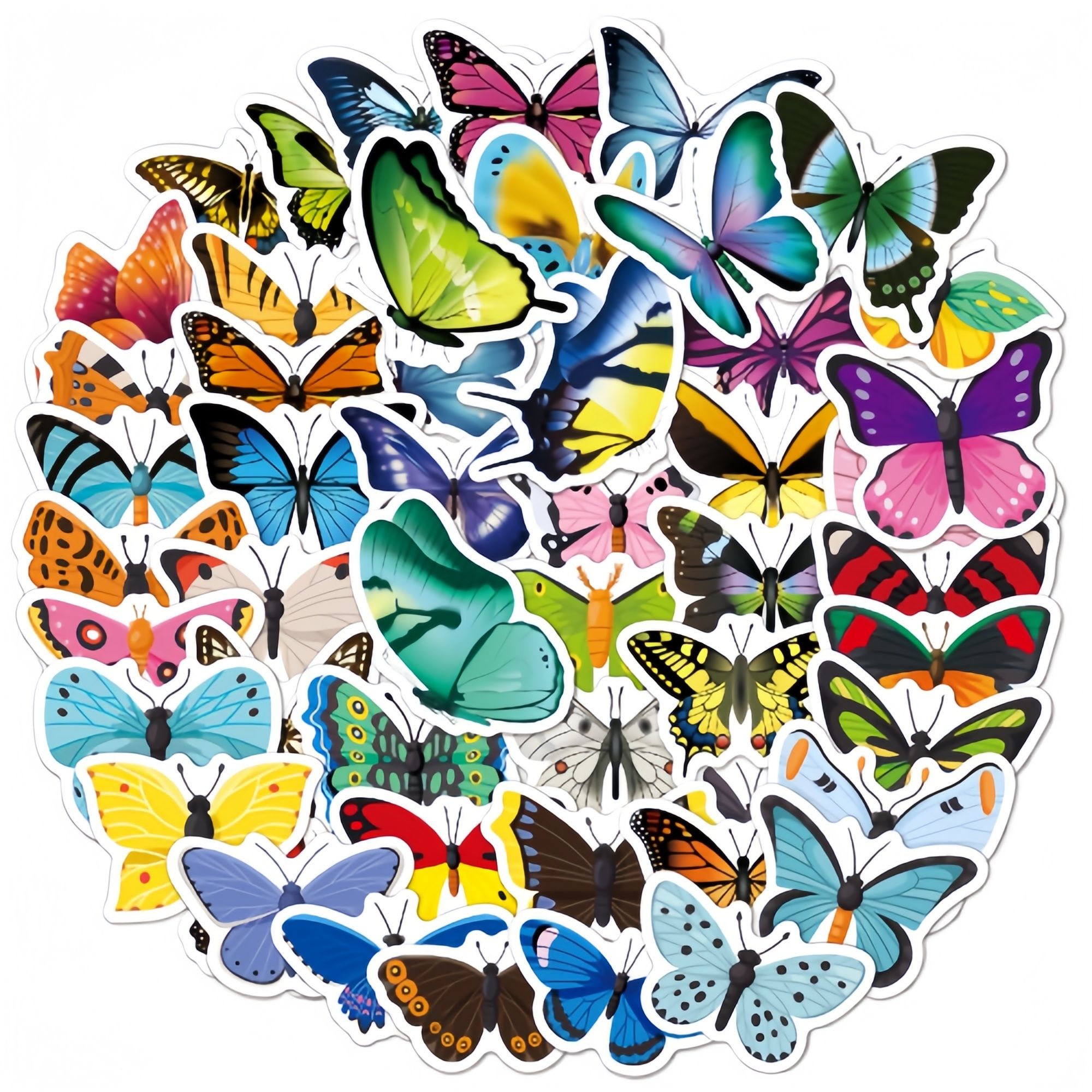 50PCS Stylish Universal DIY Butterfly Stickers Boho Graffiti Stickers for DIY Luggage Laptops Skateboards Motorcycle Bikes Suitcase Decals Graffiti Stickers