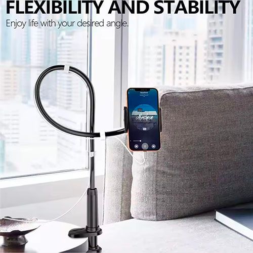 New Arrivals Gooseneck Phone & Tablet Stand Adjustable Desk Clamp Holder - 360° Rotating Flexible Arm for iPhone iPad Mobile Phone Stand Phone Holder  Lazy Brackets