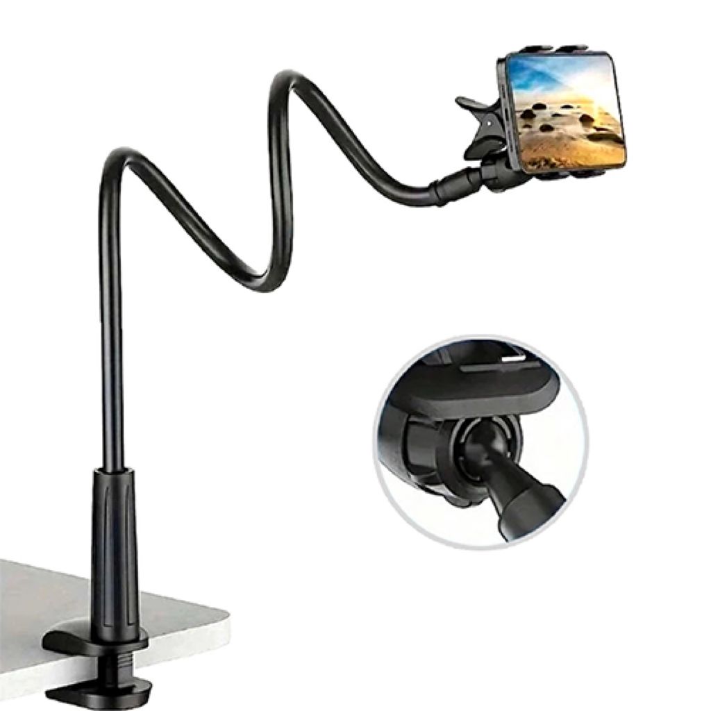New Arrivals Gooseneck Phone & Tablet Stand Adjustable Desk Clamp Holder - 360° Rotating Flexible Arm for iPhone iPad Mobile Phone Stand Phone Holder  Lazy Brackets