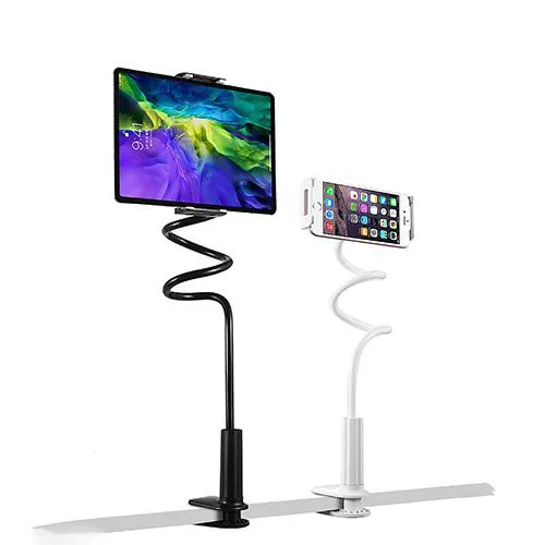 New Arrivals Gooseneck Phone & Tablet Stand Adjustable Desk Clamp Holder - 360° Rotating Flexible Arm for iPhone iPad Mobile Phone Stand Phone Holder  Lazy Brackets