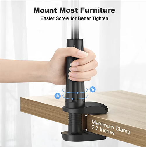 New Arrivals Gooseneck Phone & Tablet Stand Adjustable Desk Clamp Holder - 360° Rotating Flexible Arm for iPhone iPad Mobile Phone Stand Phone Holder  Lazy Brackets