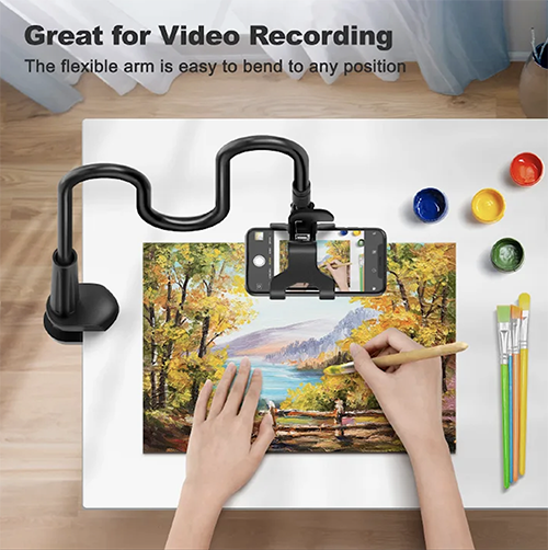 New Arrivals Gooseneck Phone & Tablet Stand Adjustable Desk Clamp Holder - 360° Rotating Flexible Arm for iPhone iPad Mobile Phone Stand Phone Holder  Lazy Brackets