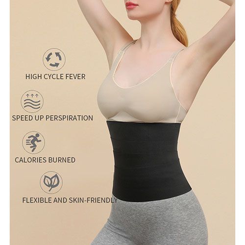 Waist Trainer Slimming Belt Slim Body Shaper Corset Trimmer Sport Gym Fat Burner Elastic Shapewear Women Ladies Tummy Belly Slim Belt Band Body Building Sheath Flat Girdle Postpartum Control Wrap
