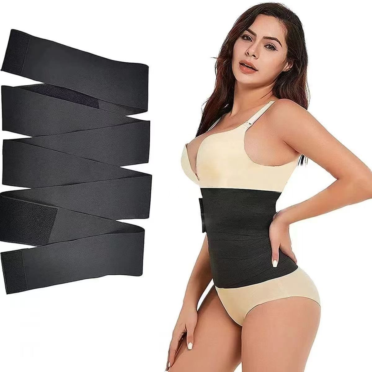 Waist Trainer Slimming Belt Slim Body Shaper Corset Trimmer Sport Gym Fat Burner Elastic Shapewear Women Ladies Tummy Belly Slim Belt Band Body Building Sheath Flat Girdle Postpartum Control Wrap